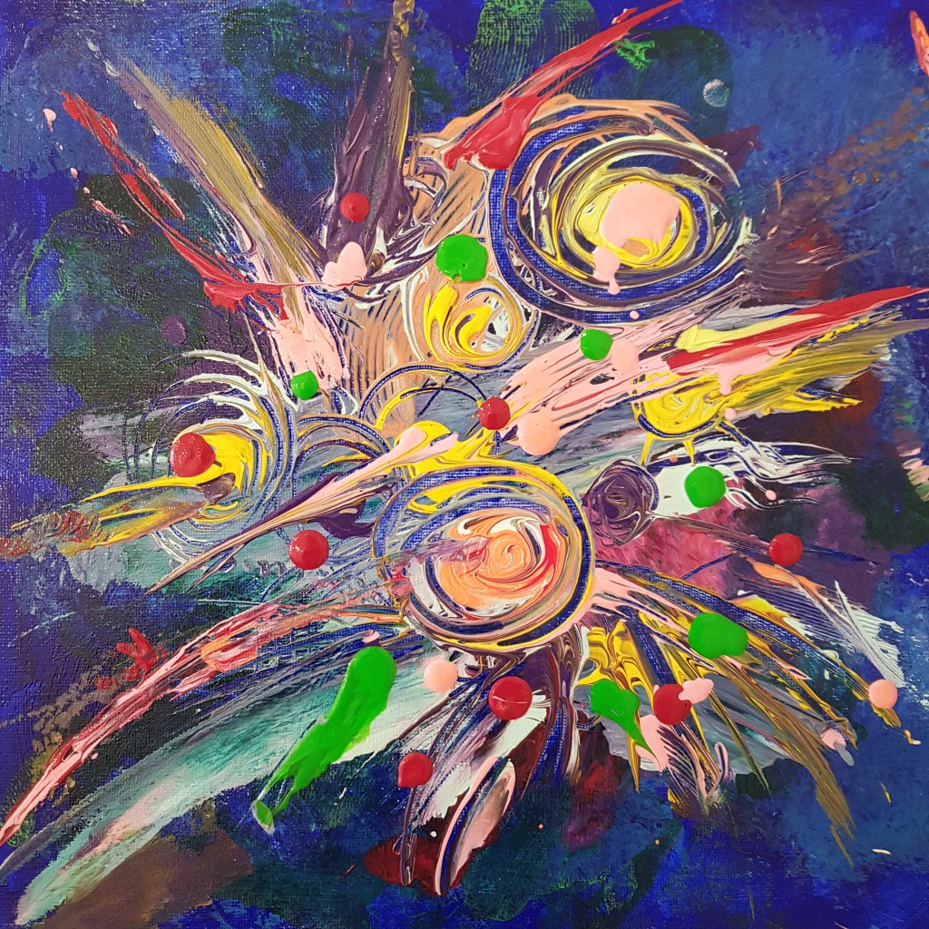 Blumen Malerei Acryl Spachteln Abstrakt