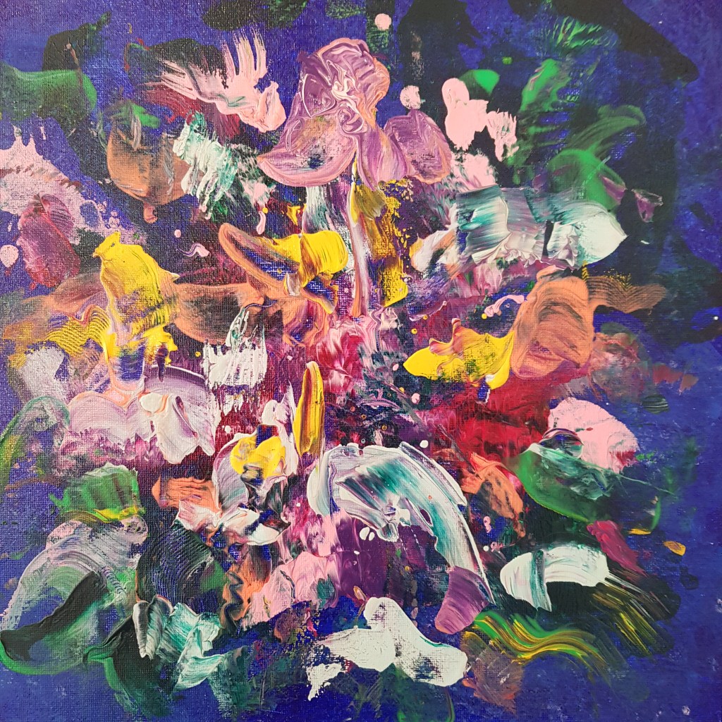 Blumen Malerei Acryl Spachteln Abstrakt