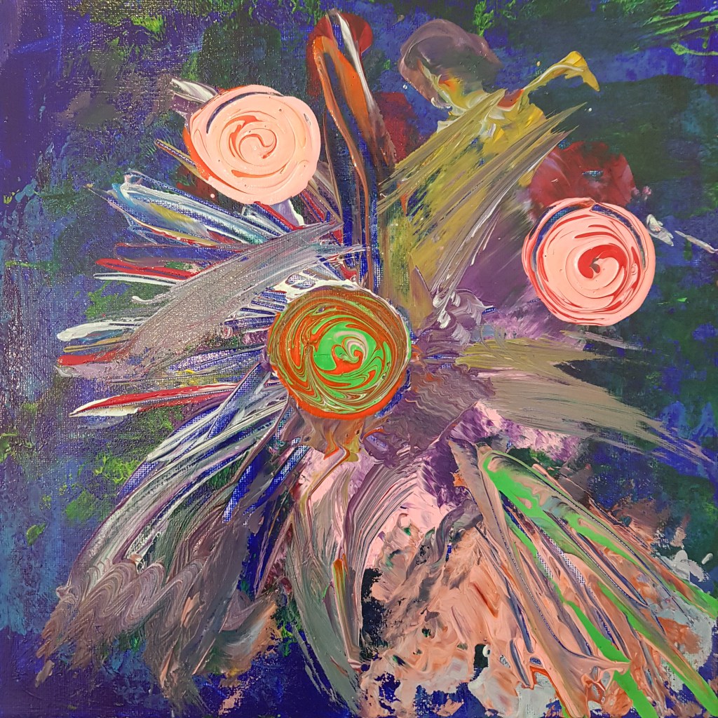 Blumen Malerei Acryl Spachteln Abstrakt
